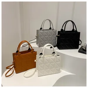 Korean style fashion quilted PU leather handbag women versatile shoulder messenger bag