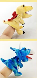 Marionnette à main dinosaure en peluche bouche mobile T-Rex Triceratops jouet cadeau enfant