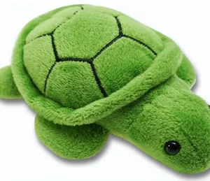 Detailed view of the soft green plush turtle toy, perfect marine animal stuffed gift.