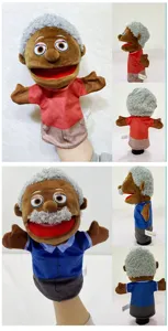 Kreative afrikanische ältere Handpuppe Plüschtier für interaktive Familiengeschichten.