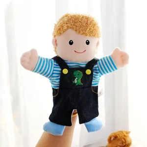 Plush hand puppet cute cartoon boy toy for kids school teaching performance and storytelling
