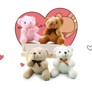 Mignon 10cm peluche ours en peluche porte-clés doux poupée pendentif sac à dos sac cadeau jouet