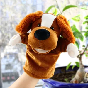 Cute Dog Hand Puppet Plush Toy Soft Animal Stuffed Doll Interactive Storytelling Toy For Kids Kindergarten Performance