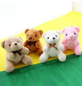 Peluche ours porte-cles 10cm mignon poupee animale pelucheuse accessoire de sac.