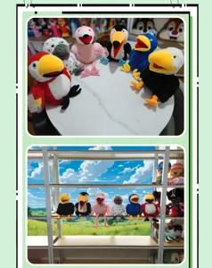 Ensemble de marionnettes a main en peluche d'oiseaux, jouets interactifs doux pour enfants.
