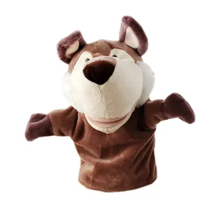 Brown Puppy Hand Puppet Plush Toy Cute Animal Glove Doll for Kids Early Education Storytelling