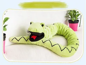 Peluche serpente verde lungo pitone bambola di peluche marionetta divertente per bambini