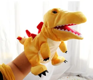 Simulatie dinosaurus handpop pluche speelgoed met bewegende mond voor kinderen