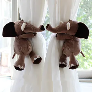 Cute Plush Animal Curtain Buckle Soft Fabric Cartoon Curtain Tiebacks For Kids Room Bedroom Home Decor