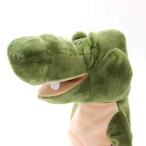 Marionnette à main en peluche crocodile vert mignon jouet animal interactif cadeau