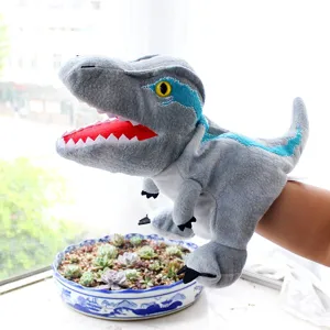 Pluche dinosaurus handpop voor kinderen, zacht knuffeldier vertelspeelgoed met beweegbare mond.