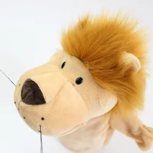 Pupazzo a mano Leone Giallo peluche simpatico animale giocattolo interattivo bocca mobile