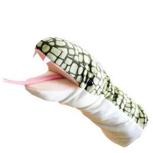 Nuovo burattino a mano serpente di peluche con bocca mobile per bambini e giochi.
