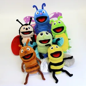Jouet Marionnette à Main Insecte Dessin Animé Peluche Mignon Animal Ventriloque Poupée en Peluche Enfants Conteur Jouet Interactif