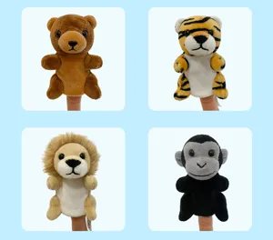 Cute animal finger puppets plush toys set, soft cotton animal dolls for kids storytelling.