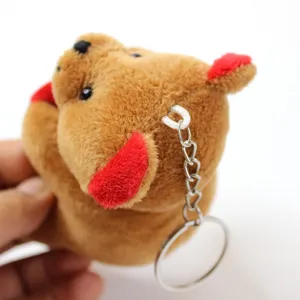 Cute heart-holding bear plush toy keychain soft doll bag pendant lovely gift accessory