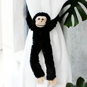 Cute plush monkey curtain tieback, hanging chimpanzee stuffed animal decor for home room.