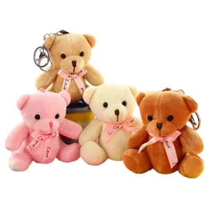 Adorable ours en peluche porte-clés nœud papillon pendentif de sac à dos mignon mignon