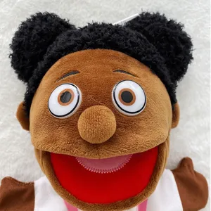 Afrikanische schwarze Handpuppe Plüschtier für Kinder Familie interaktive Show Requisite