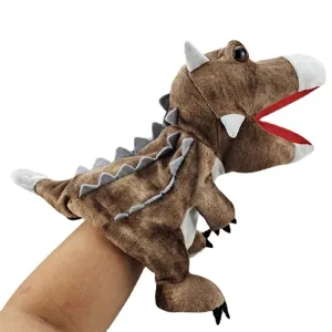 Jolie marionnette à main dinosaure en peluche avec bouche mobile jouet animal pour enfant