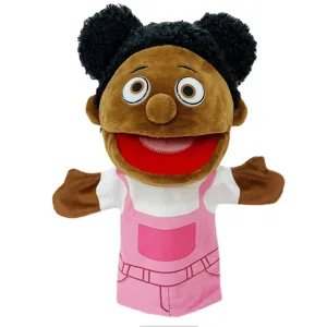 Afrikanisches Mädchen Handpuppe Plüschtier für Kinder Geschichten interaktives Spiel.