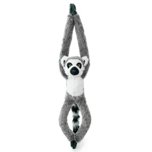 Cute hanging ring-tailed lemur plush toy, soft stuffed animal doll with long arms.