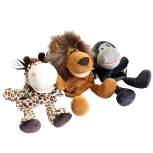 Marionnettes a main en peluche avec longues jambes, jouets interactifs pour enfants.