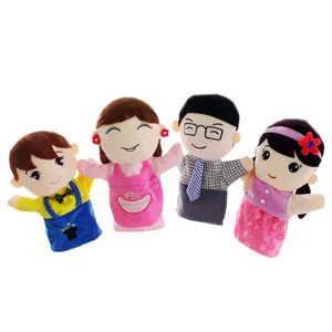Set di marionette a mano in peluche, bambole di stoffa morbida per storie di bambini e asilo.