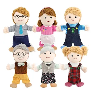 Family Character Hand Puppets Plush Toy Parent-Child Interactive Role Play Soft Stuffed Doll School Teaching Gift