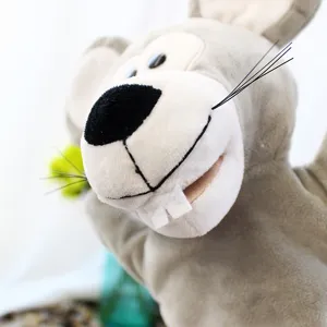Joli jouet marionnette à main en peluche souris, gant animal doux avec bouche mobile pour enfants.