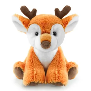 Mignon cerf assis peluche douce poupée animal sauvage rembourré cadeau d'enfant.