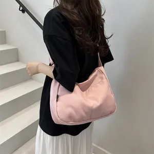 Women large capacity canvas shoulder bag casual crossbody tote bag summer daily commuting