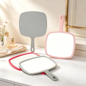 Large handheld makeup mirror with hanging handle portable cosmetic vanity mirror for daily use