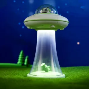 Creative UFO panda LED night light USB rechargeable desktop decorative lamp for kids room gift