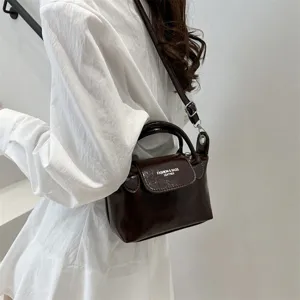 Women stylish patent leather dumpling shoulder bag casual crossbody tote purse handbag main view