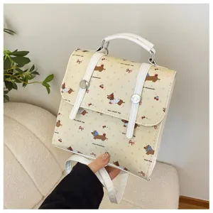 Mini cute dachshund print backpack for women sweet style stylish casual travel small book bag