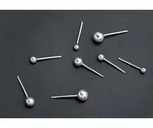 S925 Sterling Silber Kugel Ohrringe minimalistische kleine runde Ohrstecker Schmuck.