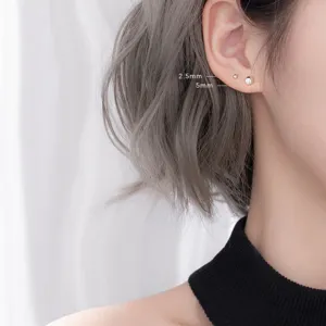 Minimalistische 925 Sterlingsilber Kugel Ohrstecker Kleine Runde Perle Knorpel Piercing Schmuck Für Damen Täglichen Gebrauch