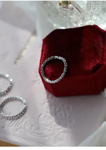 Anello morbido scintillante in argento sterling S925, gioiello minimalista impilabile.