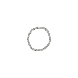 Anillo texturizado brillante de plata 925 para mujer, joyería minimalista apilable vista principal.