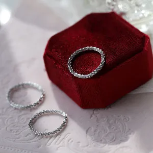 Anello Morbido Scintillante in Argento Sterling 925 Anello Impilabile Minimalista Chic