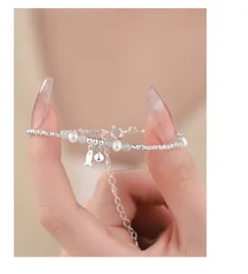 S925 Silber kleiner Fisch Perle Armband süßes frisches Design zarter Handschmuck Geschenk