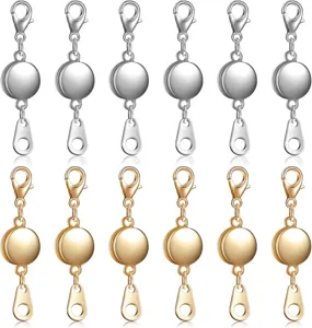 Zinc alloy round magnetic clasps for DIY jewelry making, ideal for bracelets and necklaces.