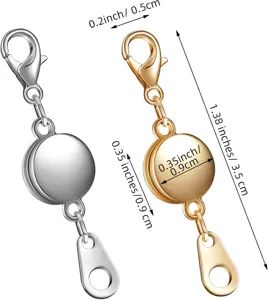 Magnetic jewelry clasps for DIY bracelets and necklaces, durable zinc alloy material.
