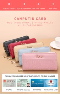 Women's long wallet zipper coin purse large capacity fashion clutch card holder bag