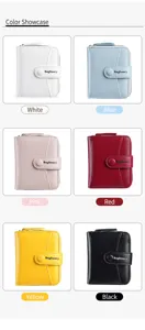 Short women wallet with snap closure and multi card slots, available in six vibrant colors.