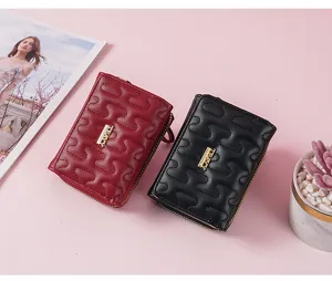 Damen Kurze Reißverschluss Geldbörse Kartenetui Mode Münzbeutel kompaktes Design Frühlingsstil