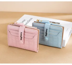 Women short wallet multi card slot coin purse PU leather daily fashion folding purse