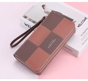 Lange dames portemonnee patchwork rits tas telefoon portemonnee stijlvol elegant design chic