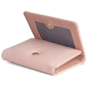 Rosa kurze Damen Geldbörse schickes Design Kartenhalter kompakte kleine Tasche
